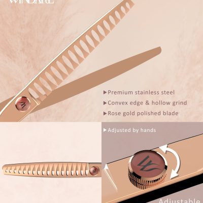 Kéo tỉa răng thưa 7.25″ Rose Gold Light